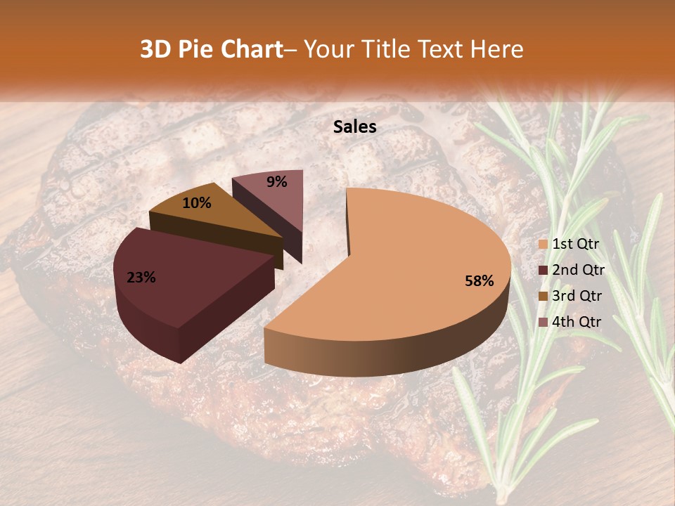 A Piece Of Meat With A Sprig Of Rosemary On Top Of It PowerPoint Template