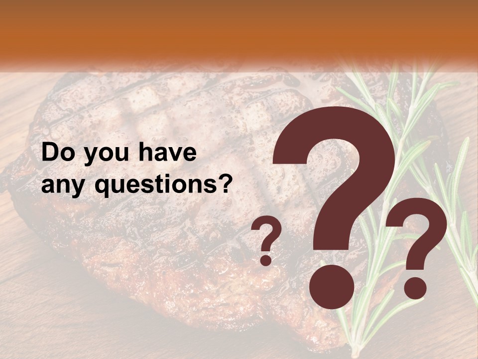 A Piece Of Meat With A Sprig Of Rosemary On Top Of It PowerPoint Template