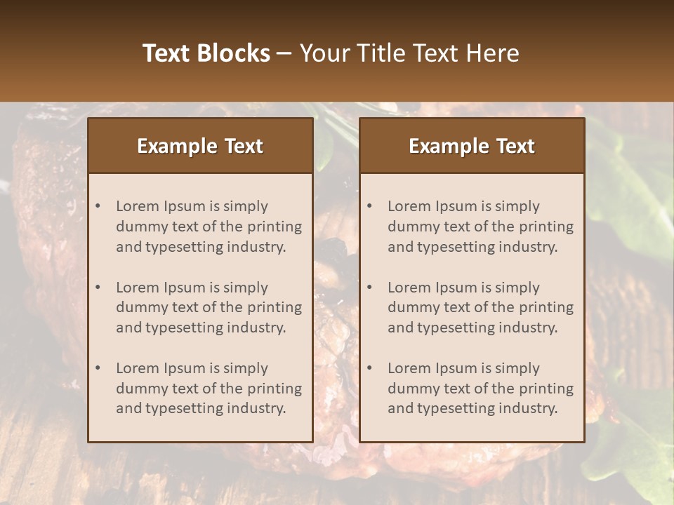 A Piece Of Steak With Herbs On Top Of It PowerPoint Template