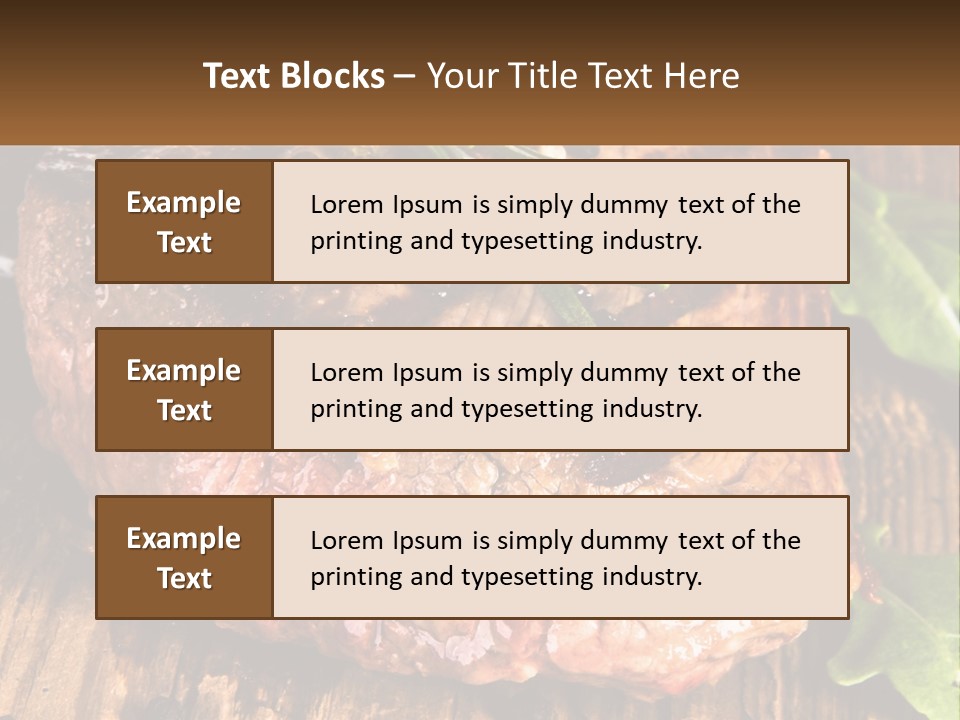 A Piece Of Steak With Herbs On Top Of It PowerPoint Template