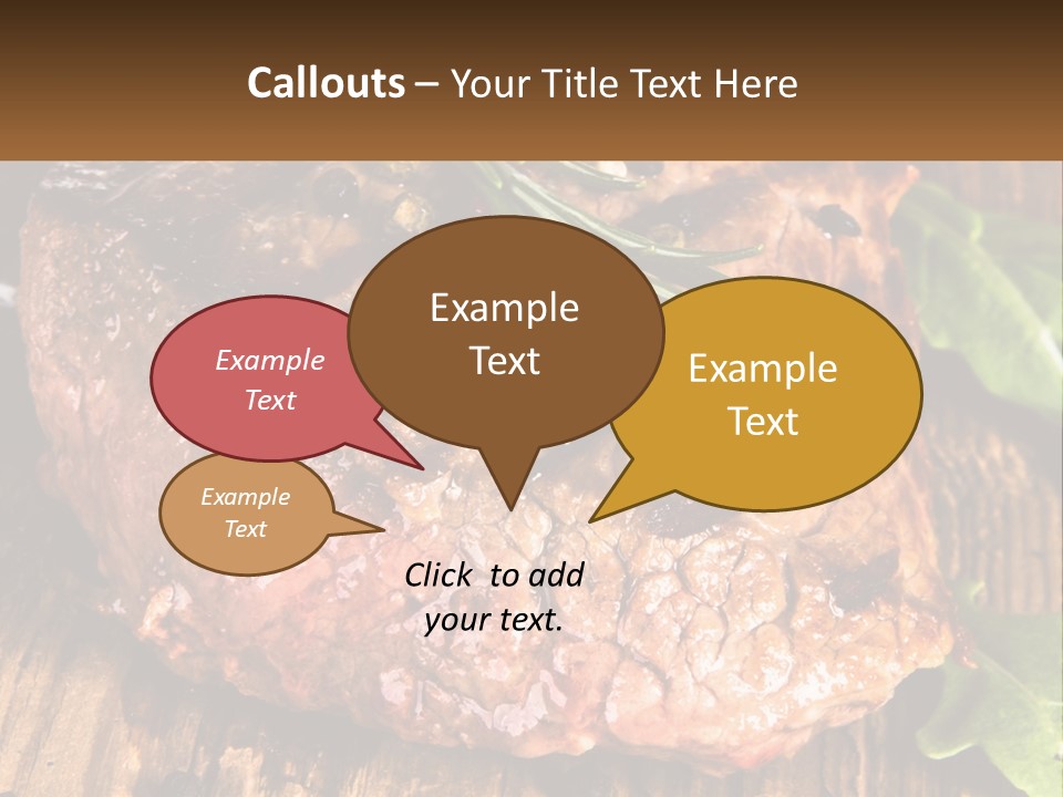 A Piece Of Steak With Herbs On Top Of It PowerPoint Template