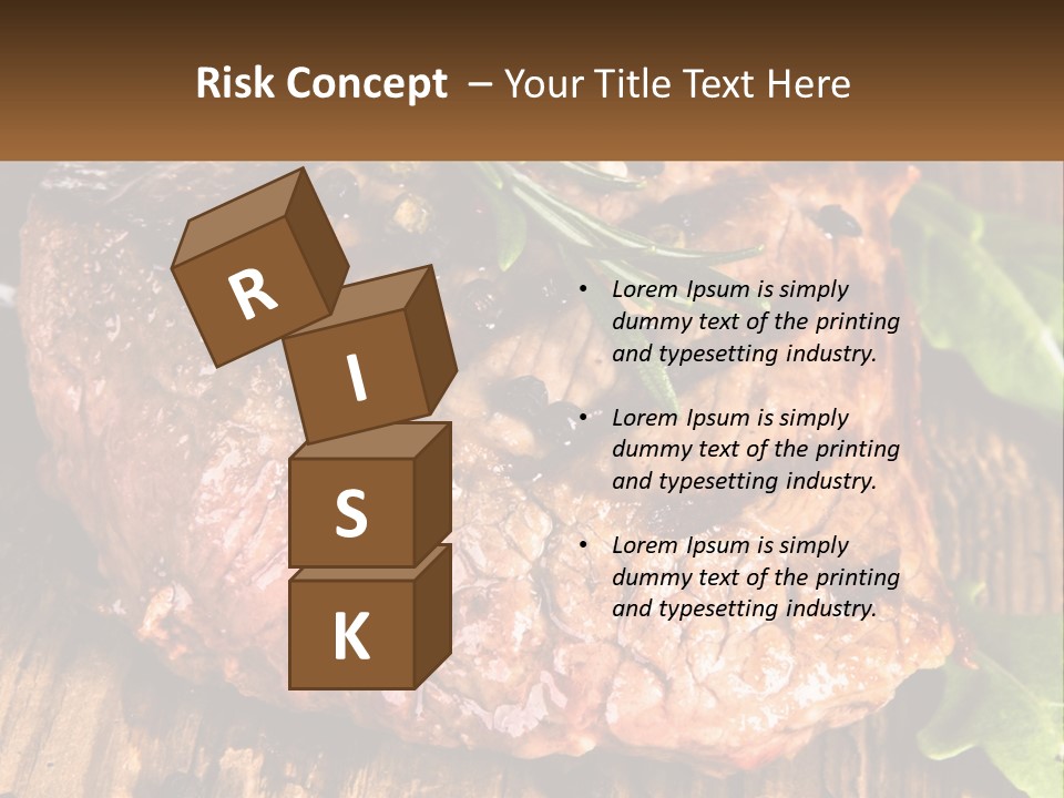 A Piece Of Steak With Herbs On Top Of It PowerPoint Template