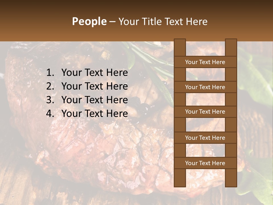 A Piece Of Steak With Herbs On Top Of It PowerPoint Template
