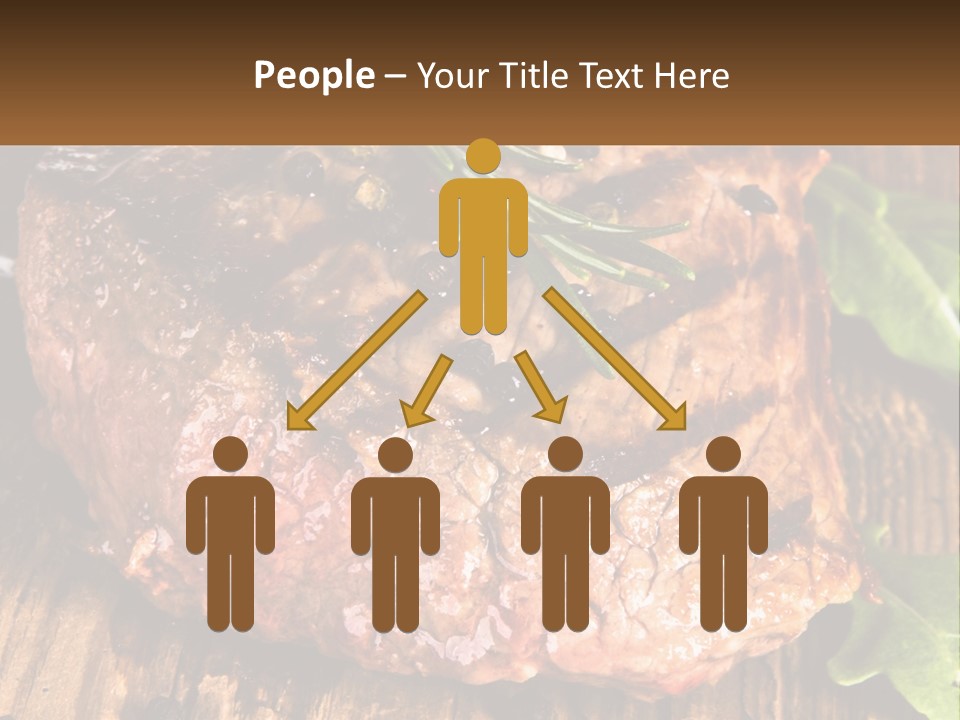 A Piece Of Steak With Herbs On Top Of It PowerPoint Template