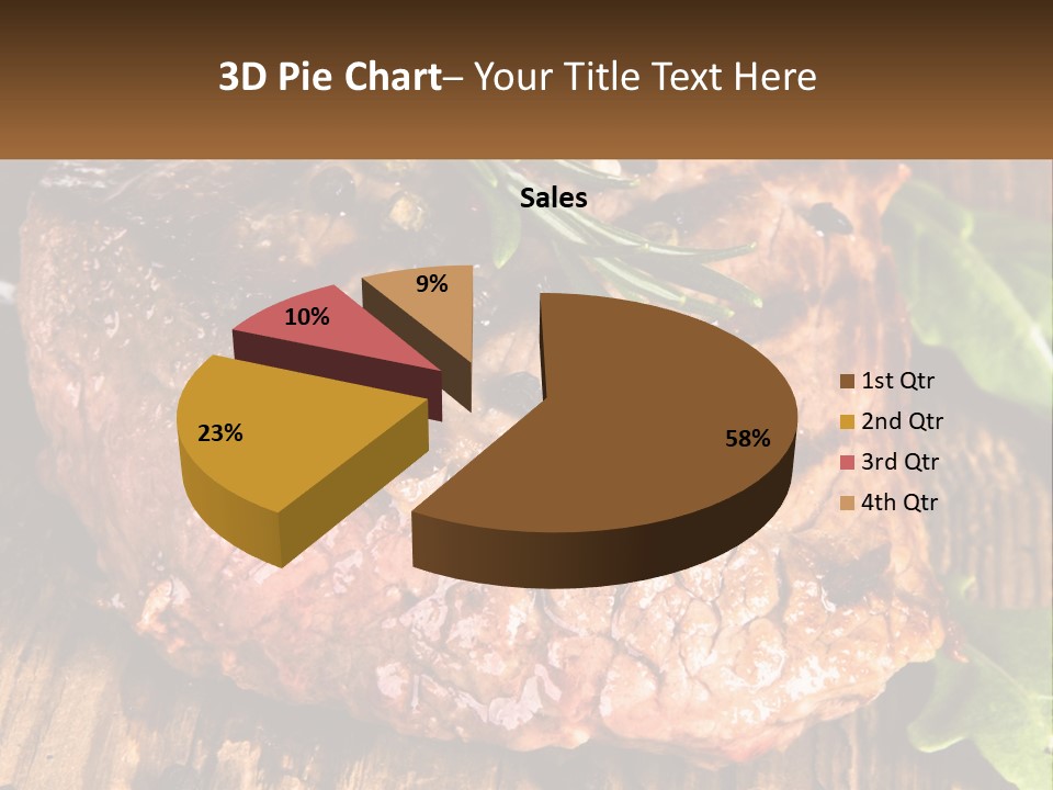 A Piece Of Steak With Herbs On Top Of It PowerPoint Template