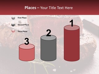 A Piece Of Steak On A Table With A Knife PowerPoint Template