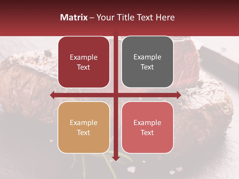 A Piece Of Steak On A Table With A Knife PowerPoint Template