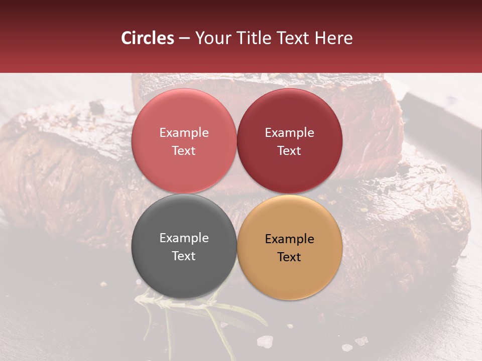 A Piece Of Steak On A Table With A Knife PowerPoint Template