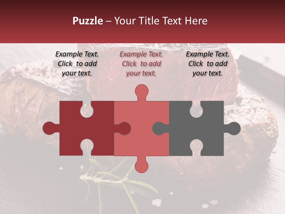 A Piece Of Steak On A Table With A Knife PowerPoint Template