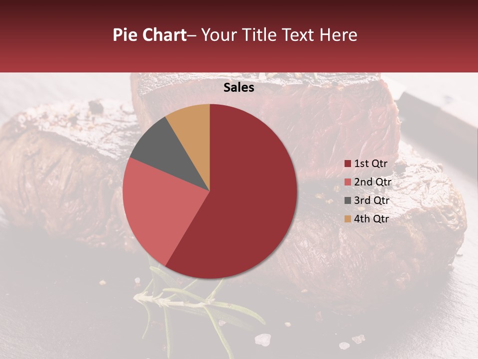 A Piece Of Steak On A Table With A Knife PowerPoint Template