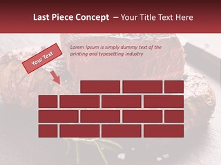 A Piece Of Steak On A Table With A Knife PowerPoint Template