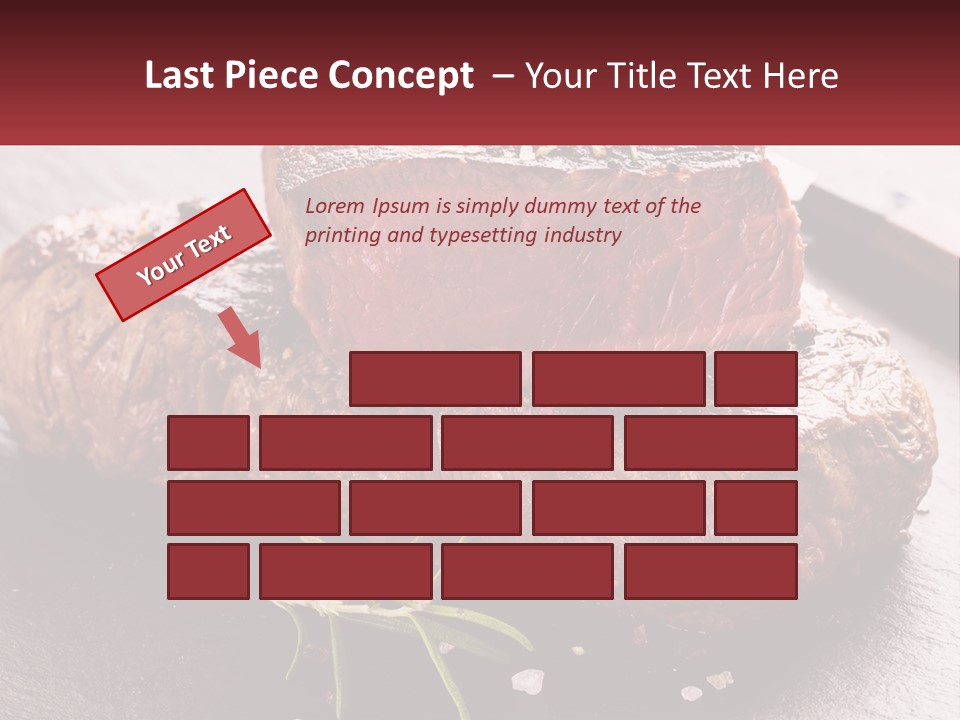 A Piece Of Steak On A Table With A Knife PowerPoint Template