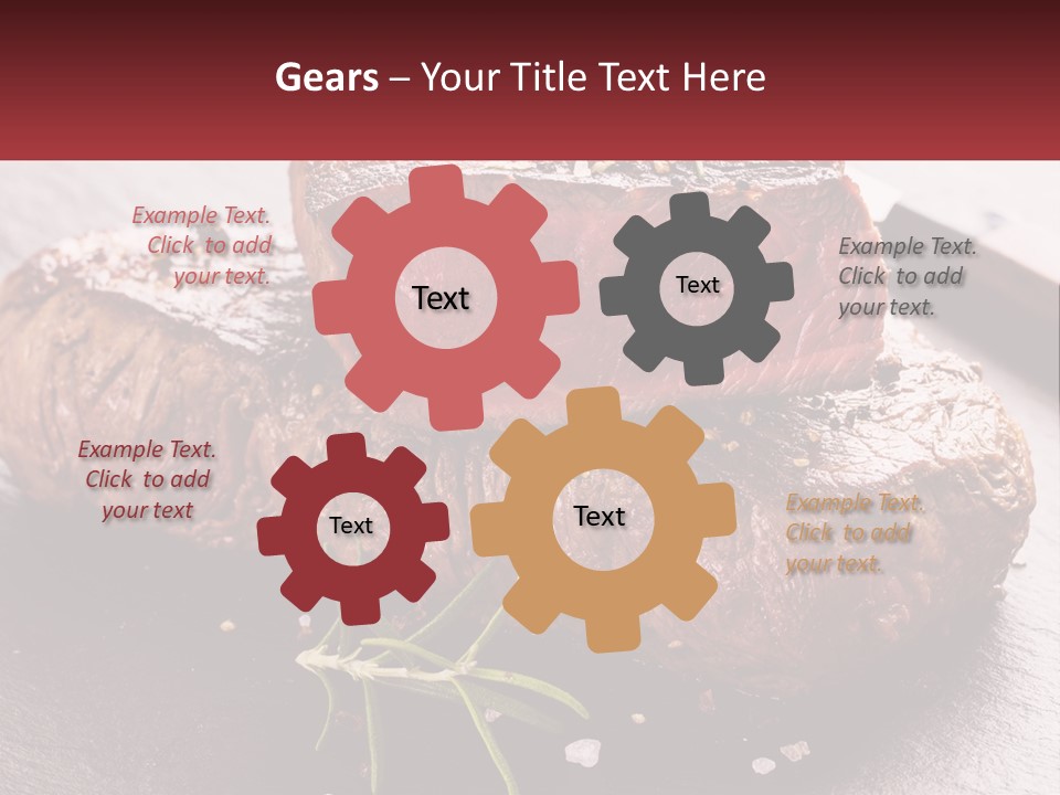 A Piece Of Steak On A Table With A Knife PowerPoint Template