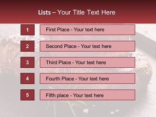 A Piece Of Steak On A Table With A Knife PowerPoint Template