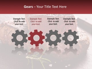 A Piece Of Steak On A Table With A Knife PowerPoint Template