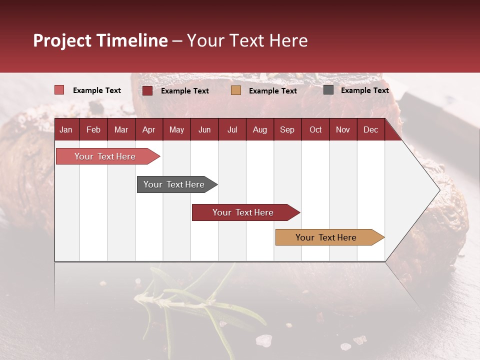A Piece Of Steak On A Table With A Knife PowerPoint Template