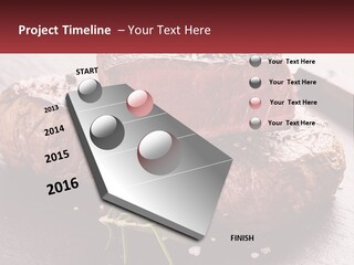 A Piece Of Steak On A Table With A Knife PowerPoint Template