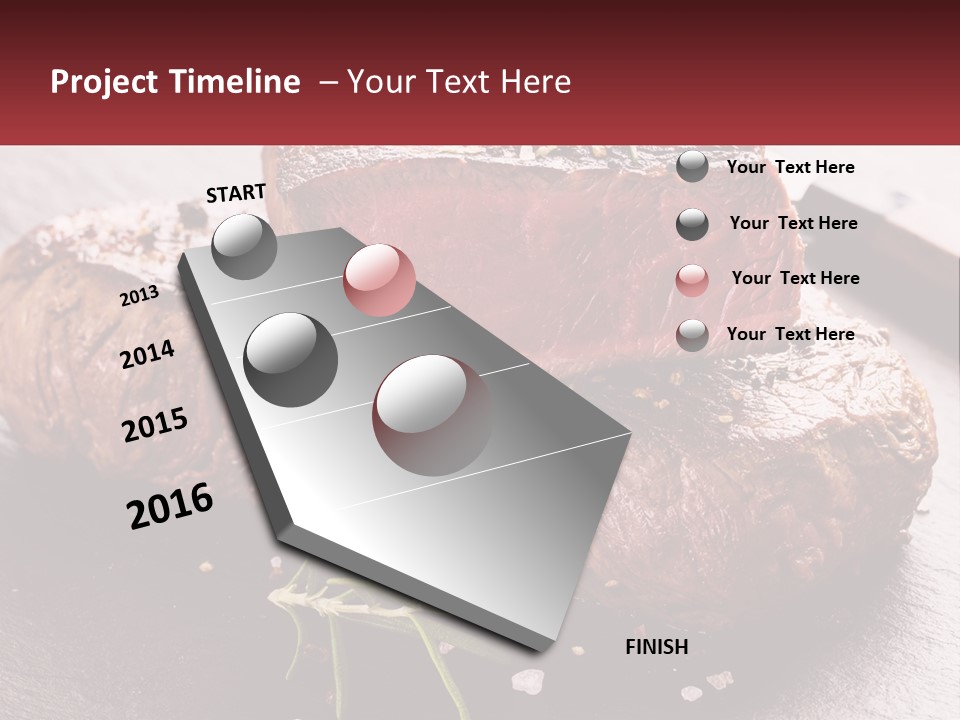 A Piece Of Steak On A Table With A Knife PowerPoint Template