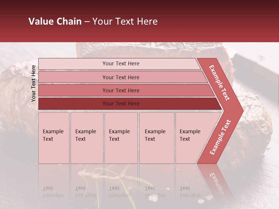 A Piece Of Steak On A Table With A Knife PowerPoint Template