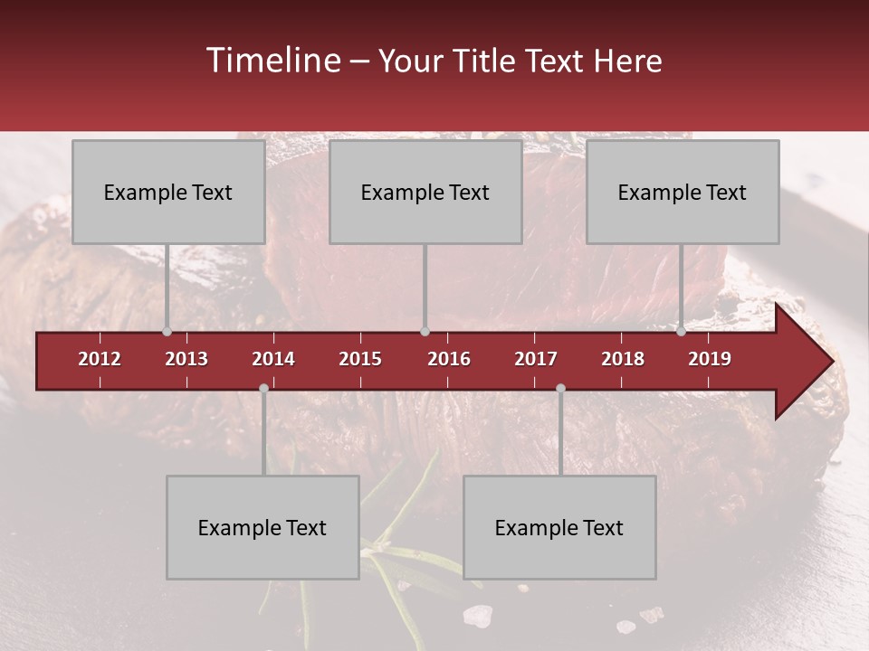 A Piece Of Steak On A Table With A Knife PowerPoint Template