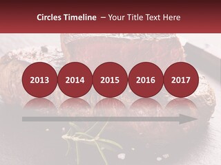 A Piece Of Steak On A Table With A Knife PowerPoint Template