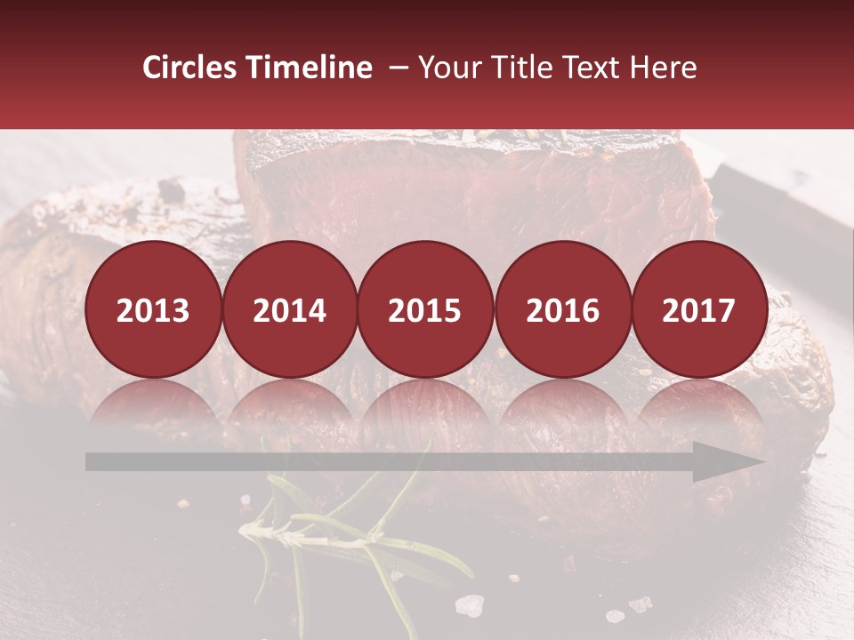 A Piece Of Steak On A Table With A Knife PowerPoint Template