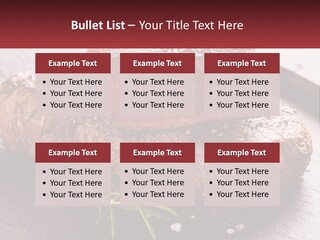 A Piece Of Steak On A Table With A Knife PowerPoint Template