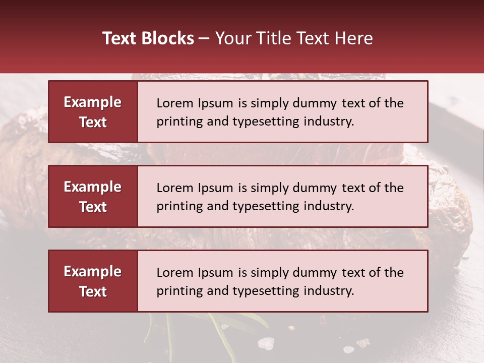 A Piece Of Steak On A Table With A Knife PowerPoint Template