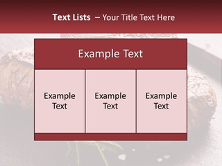 A Piece Of Steak On A Table With A Knife PowerPoint Template