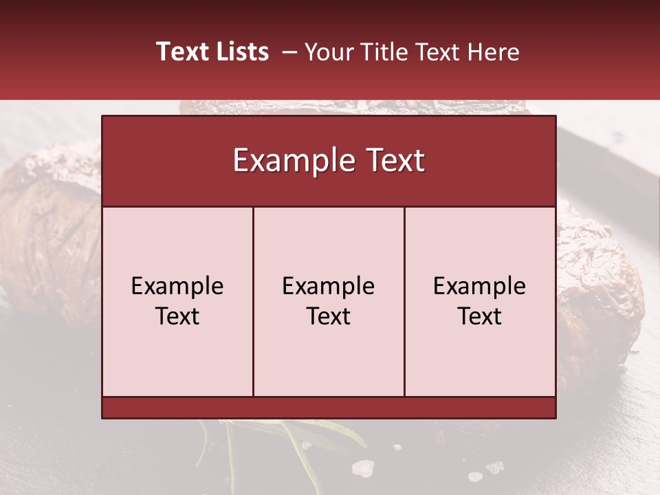 A Piece Of Steak On A Table With A Knife PowerPoint Template