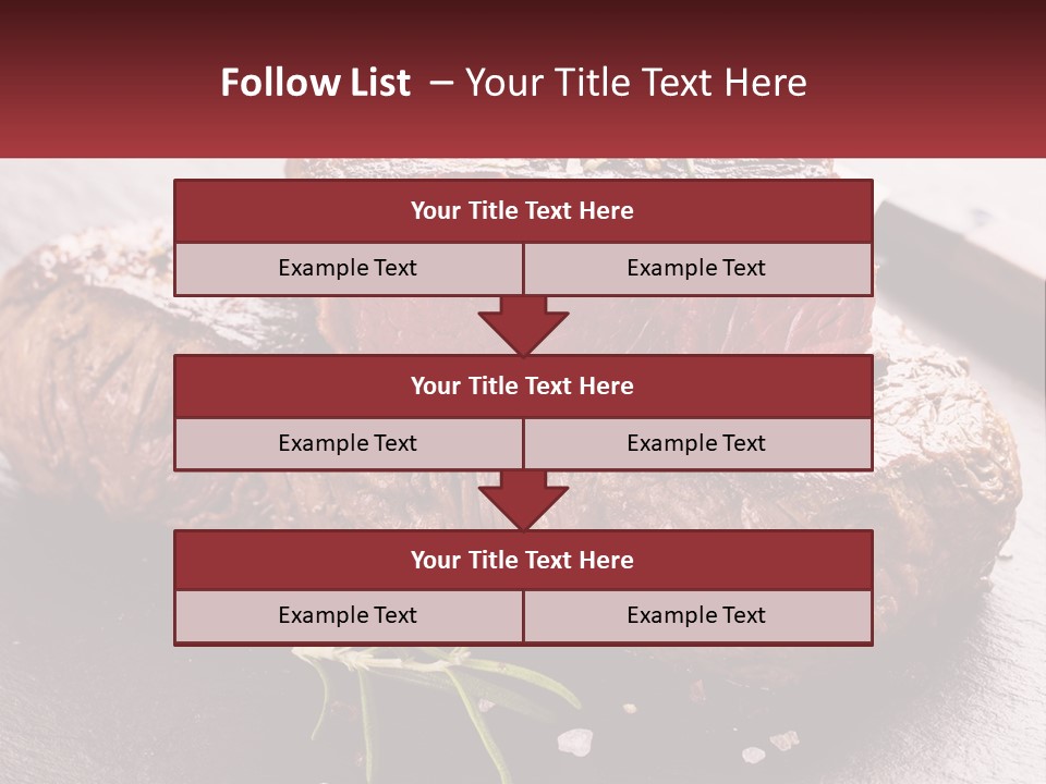 A Piece Of Steak On A Table With A Knife PowerPoint Template