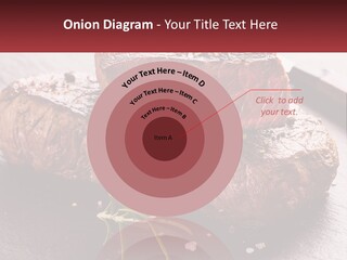 A Piece Of Steak On A Table With A Knife PowerPoint Template