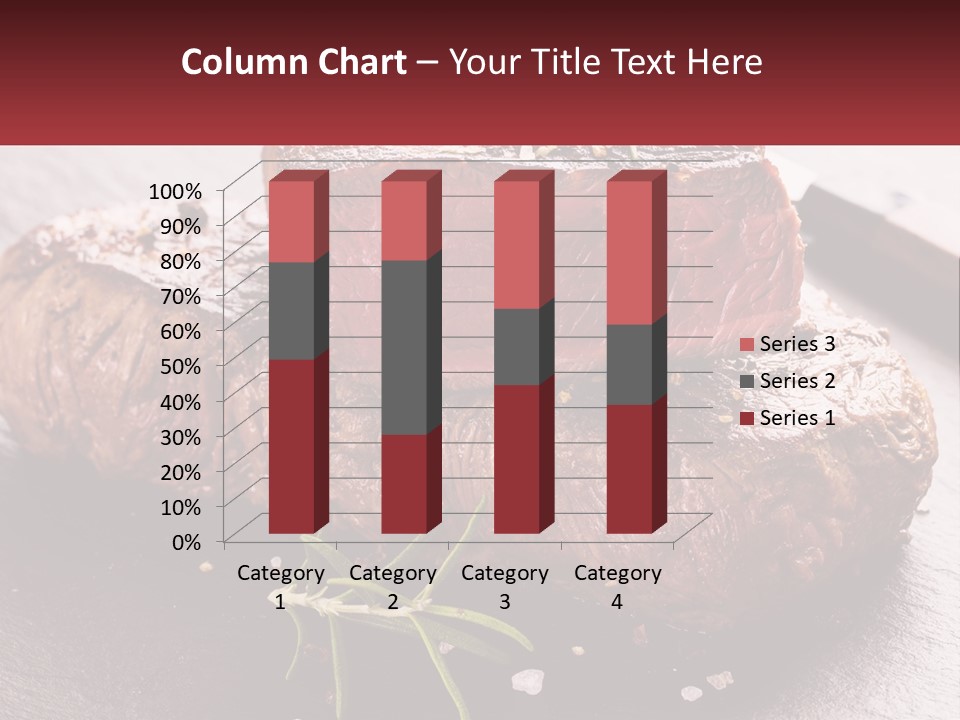 A Piece Of Steak On A Table With A Knife PowerPoint Template