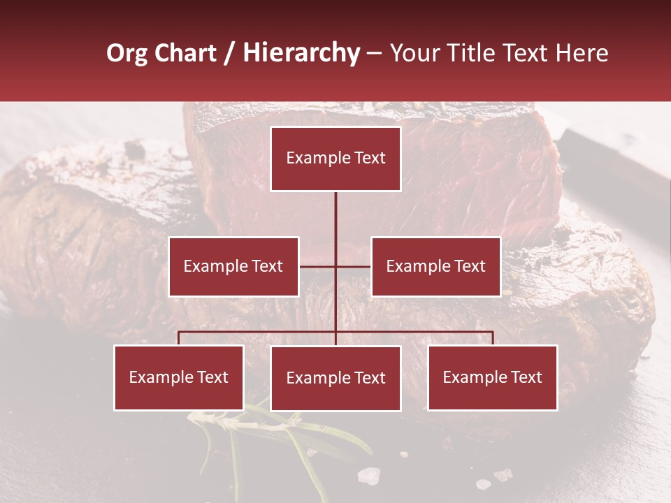 A Piece Of Steak On A Table With A Knife PowerPoint Template