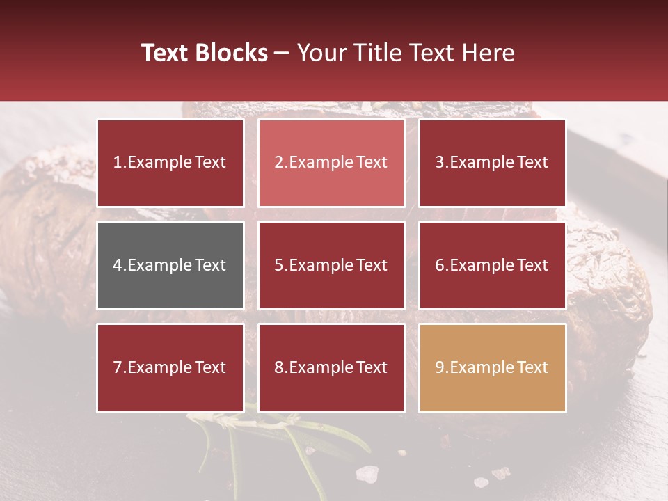 A Piece Of Steak On A Table With A Knife PowerPoint Template