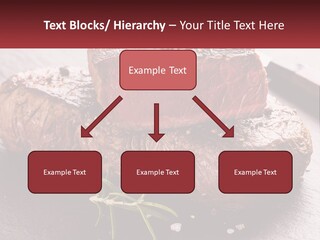 A Piece Of Steak On A Table With A Knife PowerPoint Template