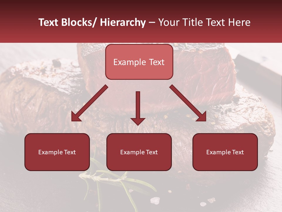 A Piece Of Steak On A Table With A Knife PowerPoint Template
