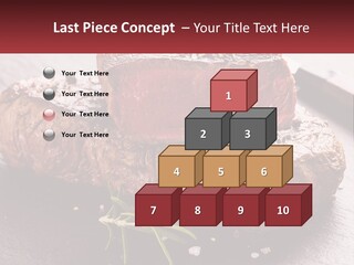A Piece Of Steak On A Table With A Knife PowerPoint Template