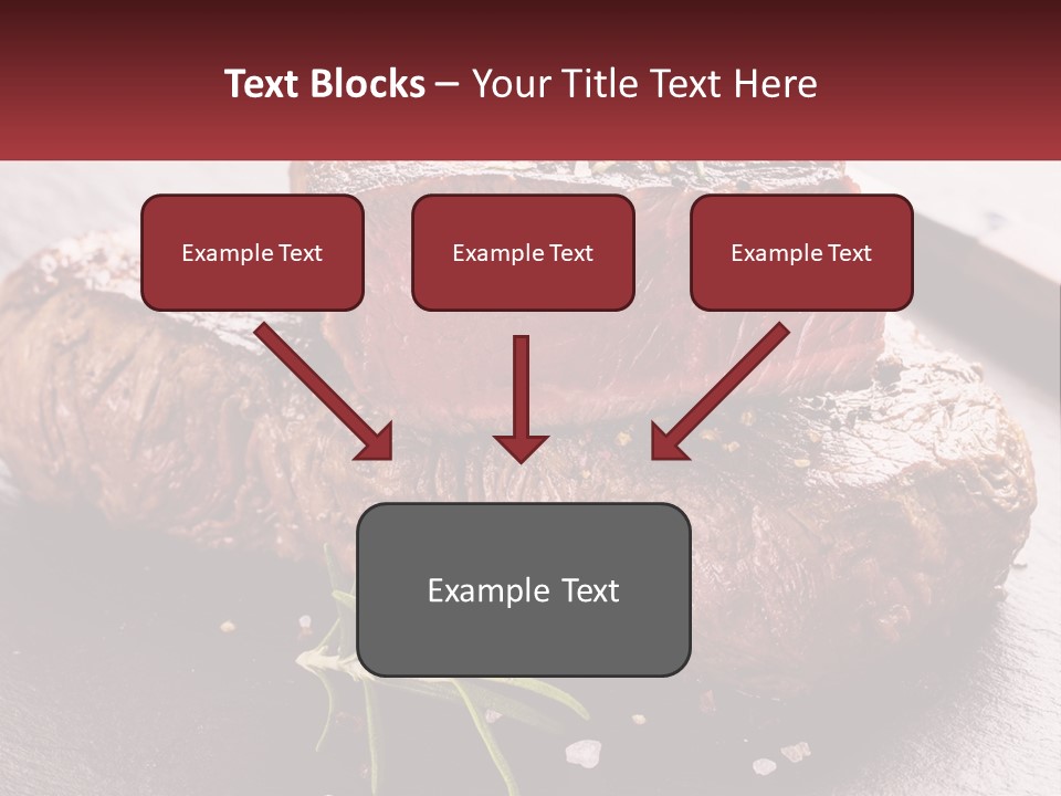 A Piece Of Steak On A Table With A Knife PowerPoint Template