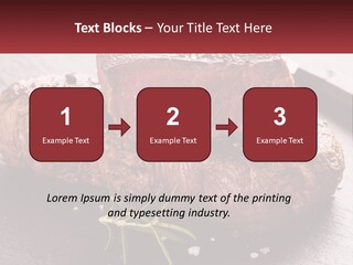 A Piece Of Steak On A Table With A Knife PowerPoint Template