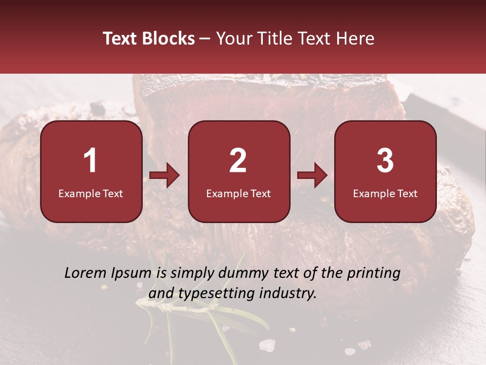 A Piece Of Steak On A Table With A Knife PowerPoint Template