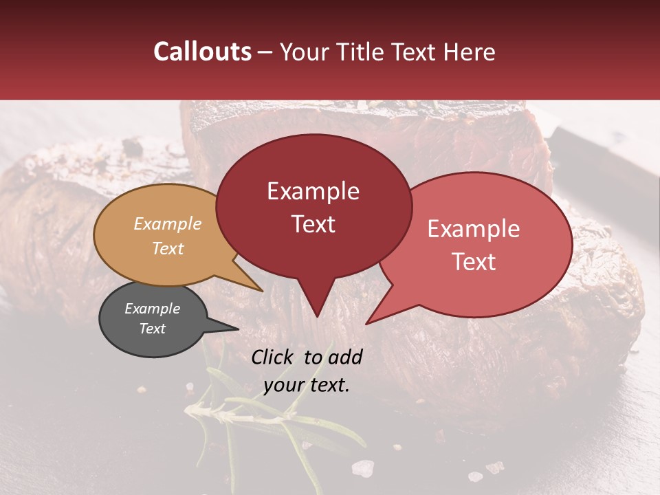 A Piece Of Steak On A Table With A Knife PowerPoint Template