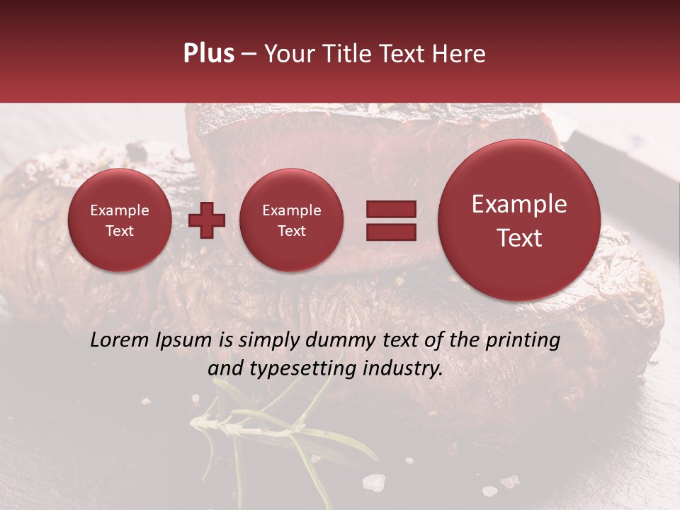 A Piece Of Steak On A Table With A Knife PowerPoint Template