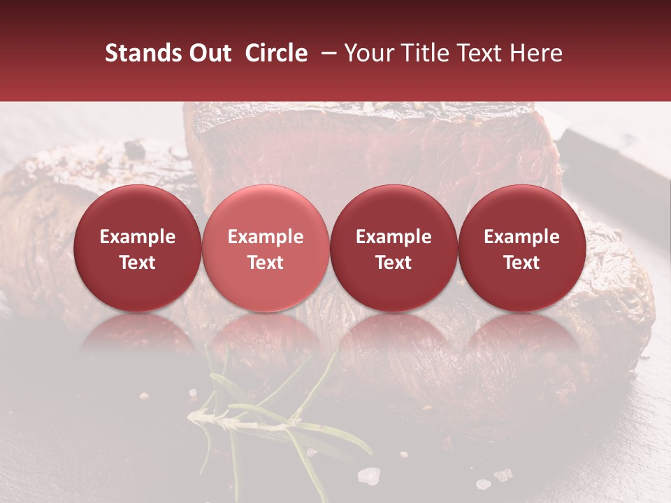 A Piece Of Steak On A Table With A Knife PowerPoint Template