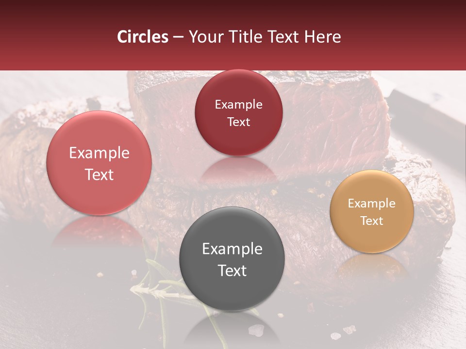 A Piece Of Steak On A Table With A Knife PowerPoint Template