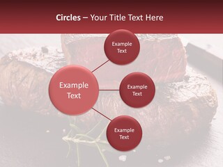A Piece Of Steak On A Table With A Knife PowerPoint Template