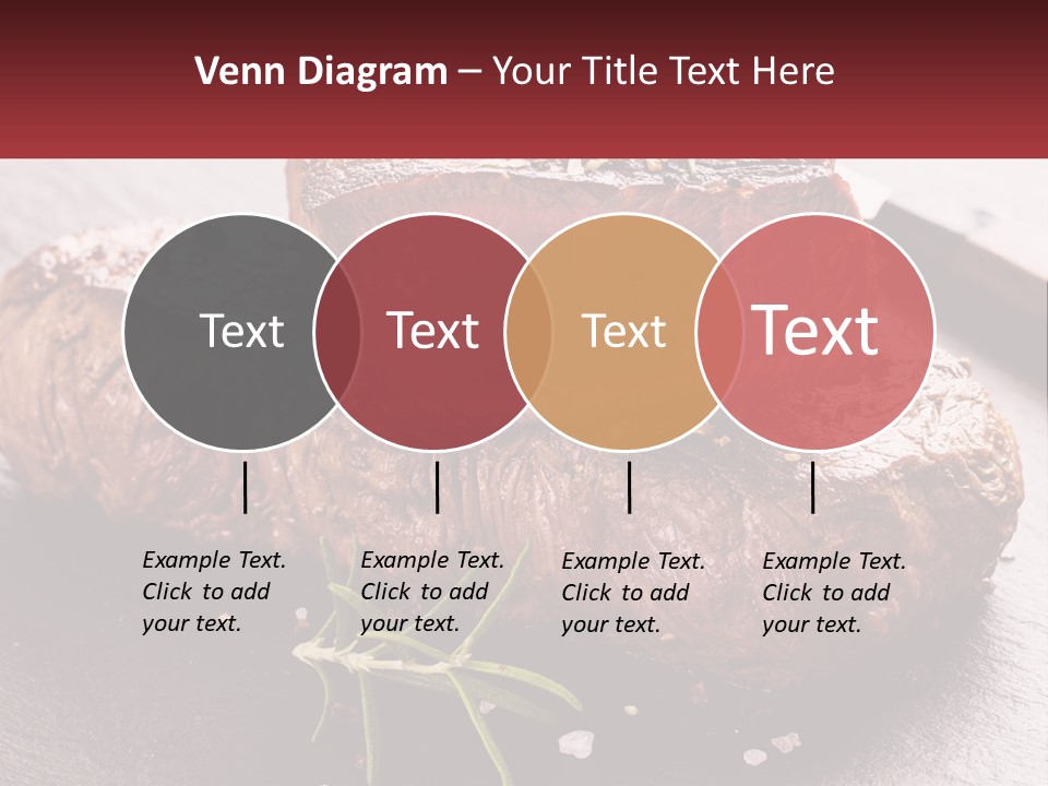 A Piece Of Steak On A Table With A Knife PowerPoint Template