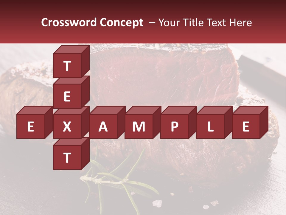 A Piece Of Steak On A Table With A Knife PowerPoint Template