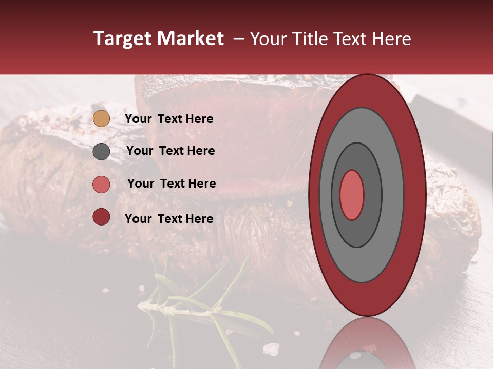 A Piece Of Steak On A Table With A Knife PowerPoint Template