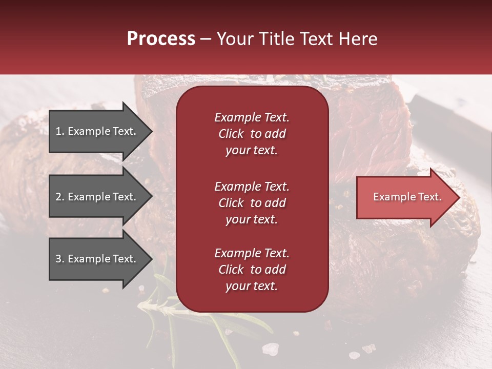 A Piece Of Steak On A Table With A Knife PowerPoint Template